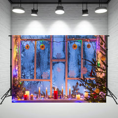 Layoris Window Candle String Lights Christmas Backdrop