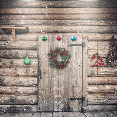 Wooden House Wreath Christmas Backdrop - Layoris