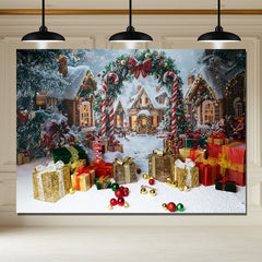 Layoris Candy Cane Arch Gift Box Christmas Backdrop
