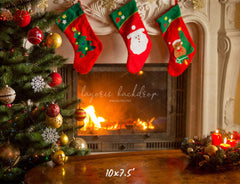 Socks Stove Merry Christmas Backdrop - Layoris
