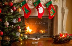 Socks Stove Merry Christmas Backdrop - Layoris