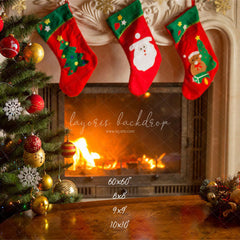 Socks Stove Merry Christmas Backdrop - Layoris