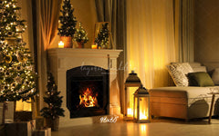 Warm Room Fireplace Christmas Photo Backdrop - Layoris