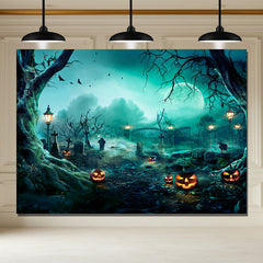 Layoris Evil Pumpkin Moon Dead Tree Halloween Backdrop