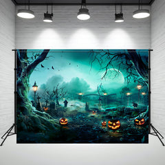 Layoris Evil Pumpkin Moon Dead Tree Halloween Backdrop