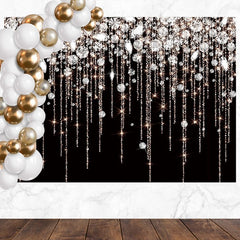 Layoris Sparkling Diamond Black Birthday Backdrop