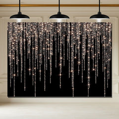 Layoris Sparkling Diamond Curtain Black Birthday Backdrop