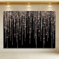 Layoris Sparkling Diamond Curtain Black Birthday Backdrop