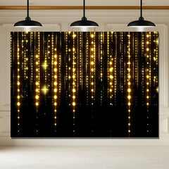 Layoris Shining Gold Tassel Black Birthday Backdrop