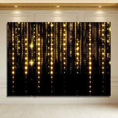 Layoris Shining Gold Tassel Black Birthday Backdrop