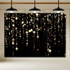 Layoris Shining Golden Stars Birthday Backdrop