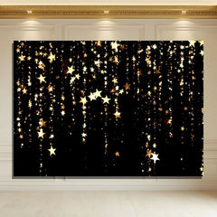 Layoris Shining Golden Stars Birthday Backdrop