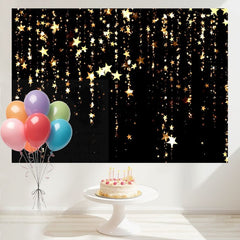 Layoris Shining Golden Stars Birthday Backdrop