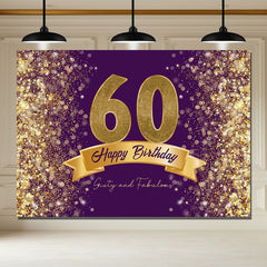 Layoris Dazzling Gold And Purple 60Th Birthday Backdrop