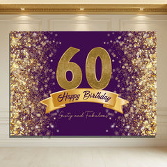 Layoris Dazzling Gold And Purple 60Th Birthday Backdrop
