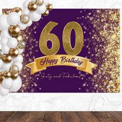 Layoris Dazzling Gold And Purple 60Th Birthday Backdrop