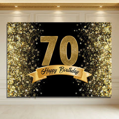 Layoris Golden Dazzling Starlight Black 70Th Birthday Backdrop