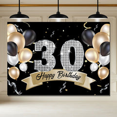 Layoris Balloons Sparkling Silver Diamond 30Th Birthday Backdrop