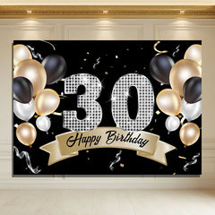 Layoris Balloons Sparkling Silver Diamond 30Th Birthday Backdrop