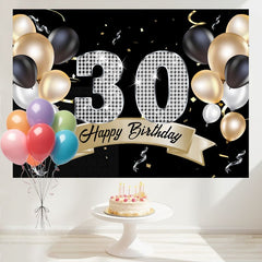 Layoris Balloons Sparkling Silver Diamond 30Th Birthday Backdrop