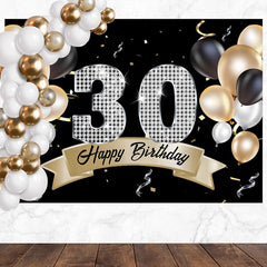 Layoris Balloons Sparkling Silver Diamond 30Th Birthday Backdrop