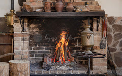Vintage Brick Stove Winter Christmas Backdrop - Layoris