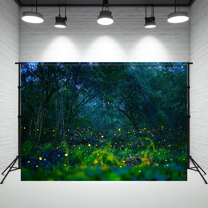 Fairytale Magic Forest At Night Photo Backdrop - Layoris