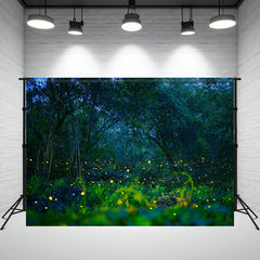 Fairytale Magic Forest At Night Photo Backdrop - Layoris