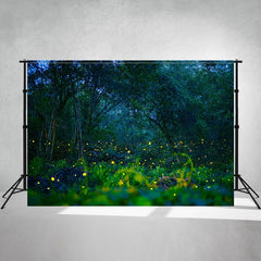 Fairytale Magic Forest At Night Photo Backdrop - Layoris