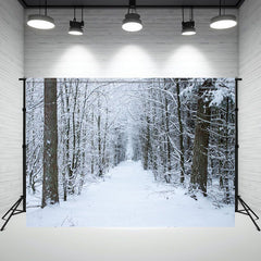 Winter Snowy Woods Snow Photography Backdrop - Layoris
