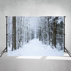 Winter Snowy Woods Snow Photography Backdrop - Layoris