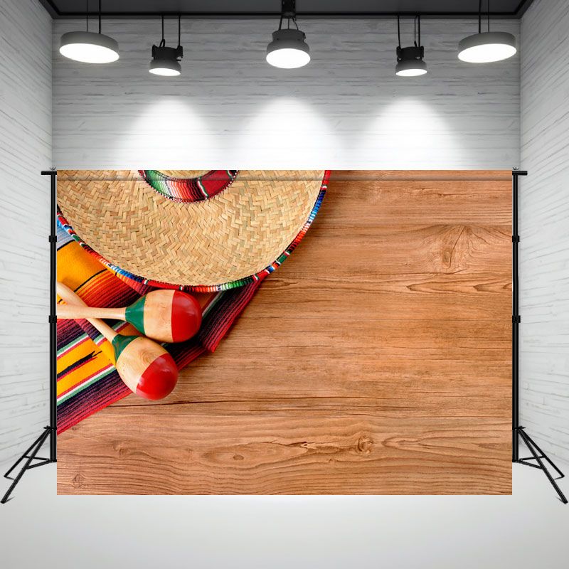 Mexican Style Wood Grain Portrait Photo Backdrop - Layoris