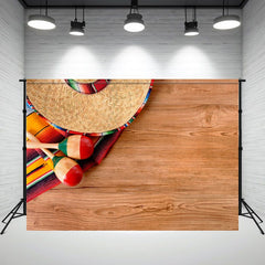 Mexican Style Wood Grain Portrait Photo Backdrop - Layoris