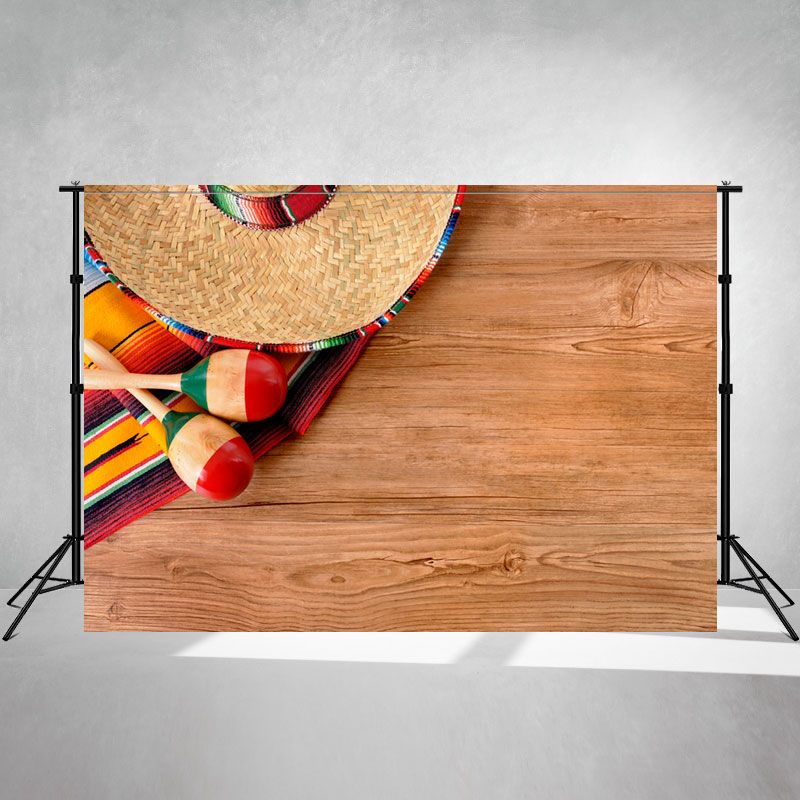 Mexican Style Wood Grain Portrait Photo Backdrop - Layoris
