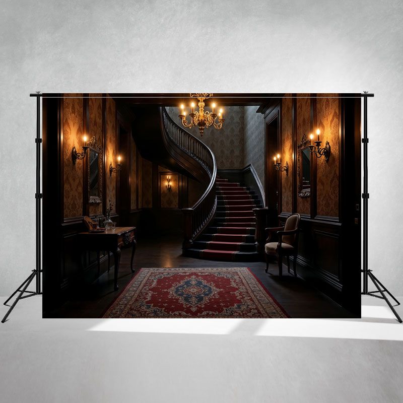 Retro Spiral Staircase Architecture Photo Backdrop - Layoris