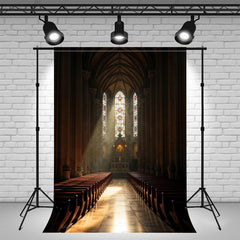 Sunlight Shines In The Retro Church Photo Backdrop - Layoris