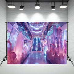 Pink Purple Crystal Shopping Mall Photo Backdrop - Layoris