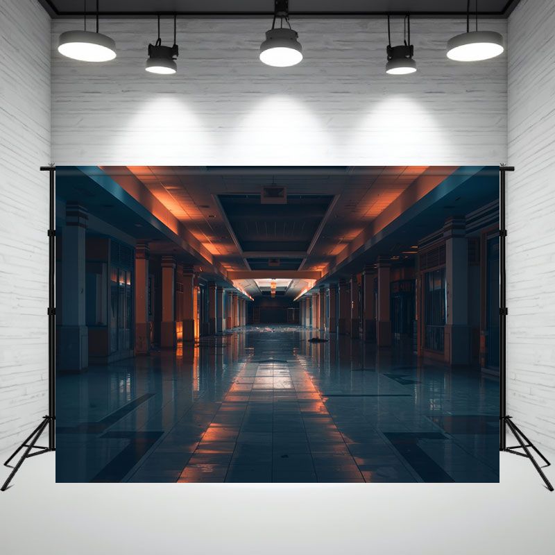 Dark And Endless Corridor Photography Backdrop - Layoris