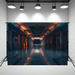Dark And Endless Corridor Photography Backdrop - Layoris