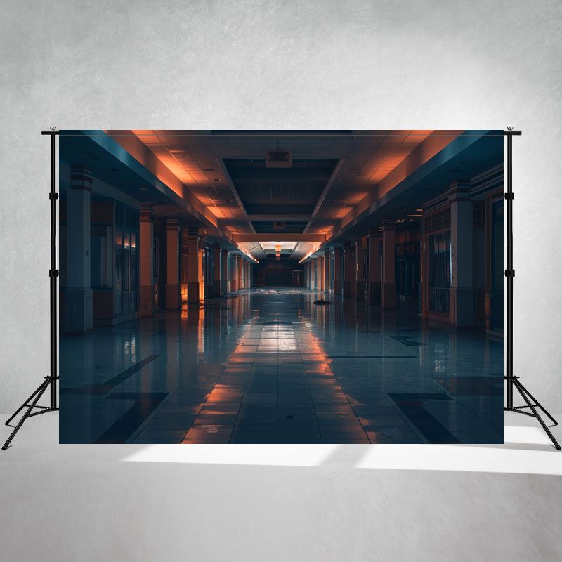 Dark And Endless Corridor Photography Backdrop - Layoris