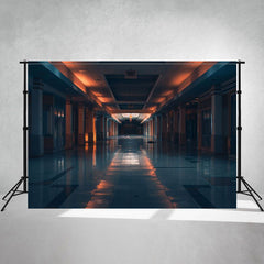 Dark And Endless Corridor Photography Backdrop - Layoris