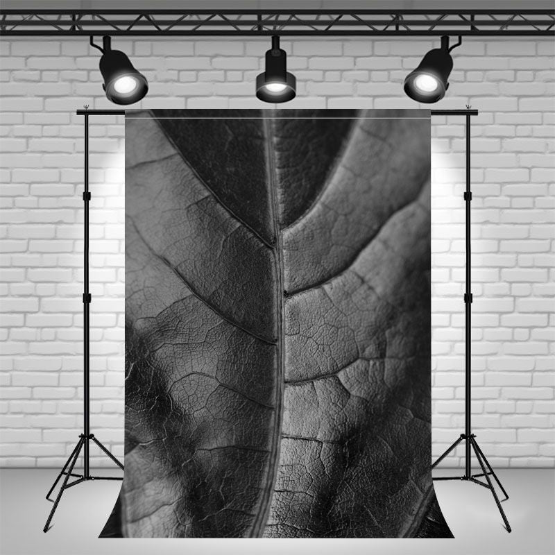 Black Reflective Leaves Photography Backdrop - Layoris