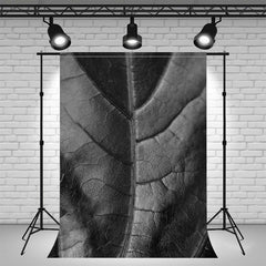 Black Reflective Leaves Photography Backdrop - Layoris