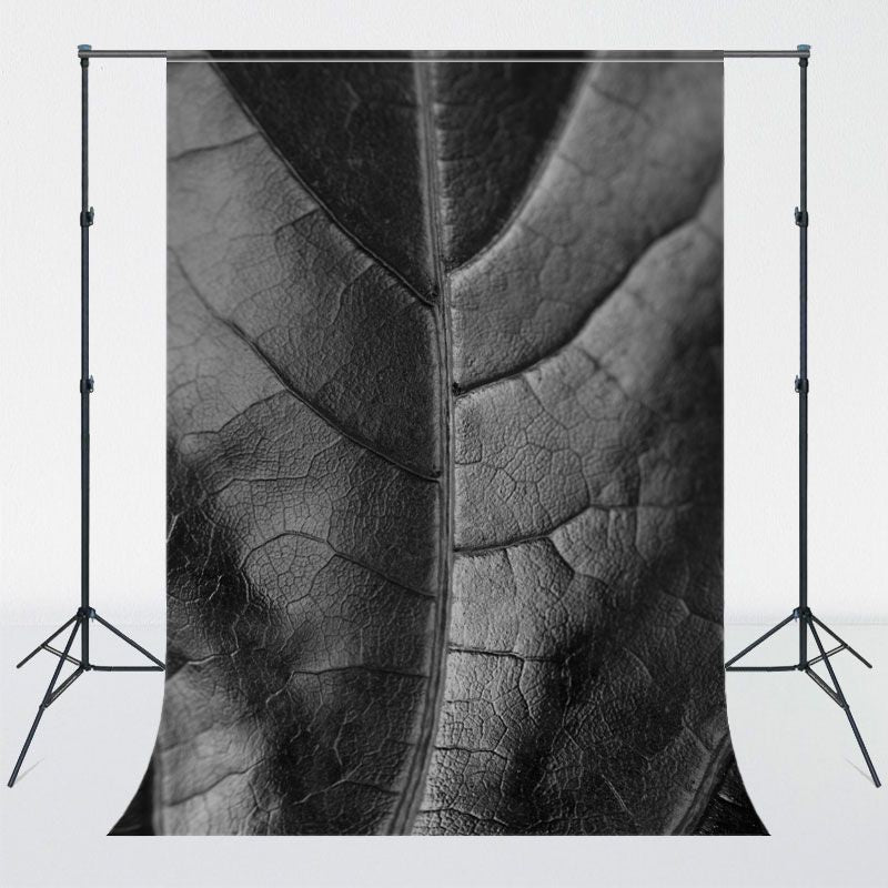 Black Reflective Leaves Photography Backdrop - Layoris