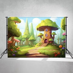Cartoon Tree House Forest Photography Backdrop - Layoris