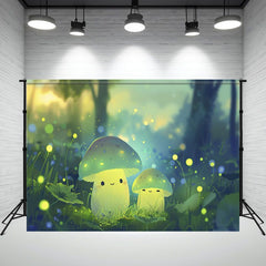 Cute Mushroom Elves Magic Forest Photo Backdrop - Layoris