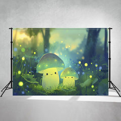 Cute Mushroom Elves Magic Forest Photo Backdrop - Layoris