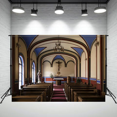 Solemn Church Interior Photography Backdrop - Layoris