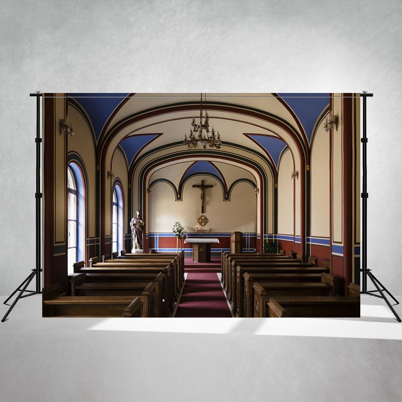 Solemn Church Interior Photography Backdrop - Layoris