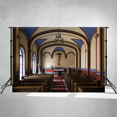 Solemn Church Interior Photography Backdrop - Layoris